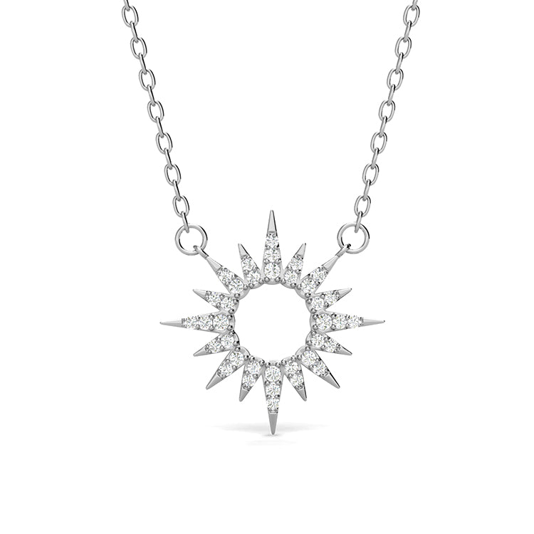Trendy Hollow Starburst Pendant with Sparkling Swarovski Crystals / DP0798
