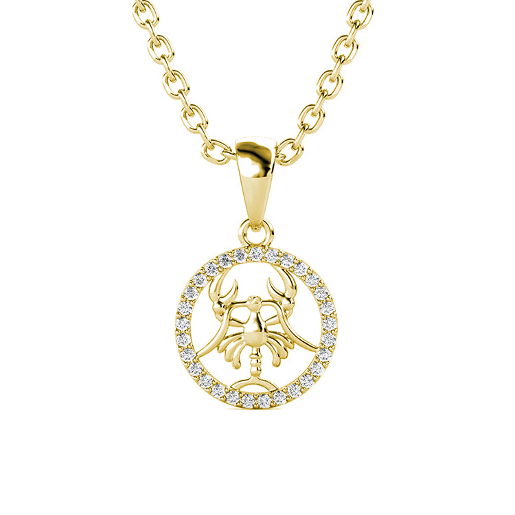 18K White Gold Plated Cancer Pendant Genuine Swarovski Crystal Crab Motif EU Standard Hypoallergenic Necklace/ DP0664