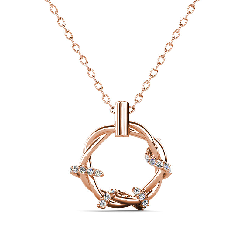 Trendy Geometric Circular Twisted Necklace for Women 18K Gold Plated, Nickel-Free for Sensitive Skin/ DP0802