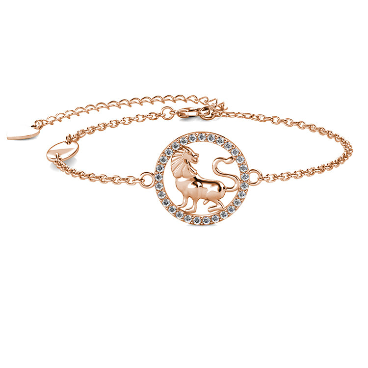 Dainty Flexible Adjustable Chain Leo Lion  Zodiac  Bracelet Anti-Tarnish Copper Jewelry/ DB0205