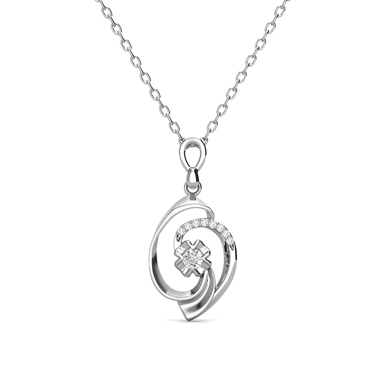 18K Gold Plated Stunning Swirl Pendant Necklace With Swarovski Crystals  / DP0793