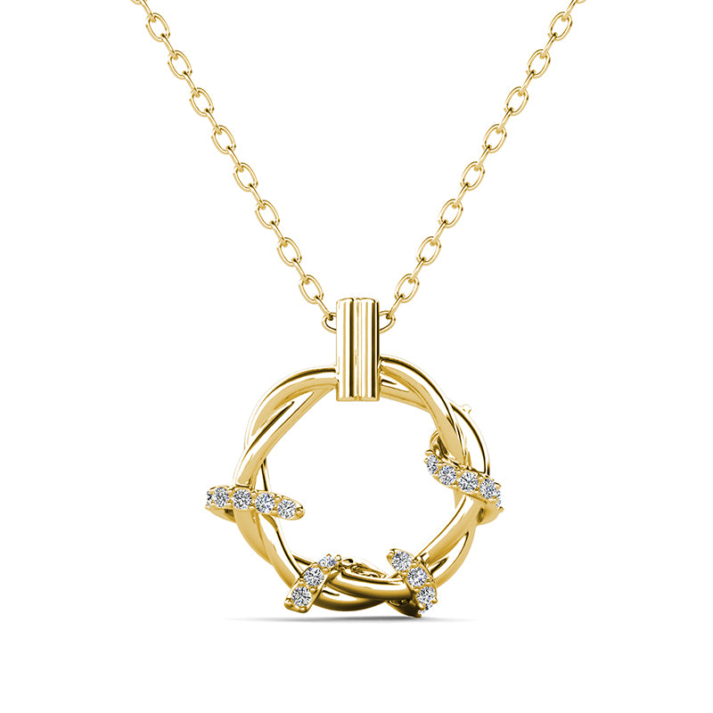 Trendy Geometric Circular Twisted Necklace for Women 18K Gold Plated, Nickel-Free for Sensitive Skin/ DP0802