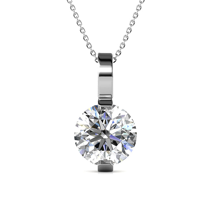 Nickel Free Gold Plated Delicate Four Prong Oval Single Stone Timeless Engagement Necklace/ DP0742