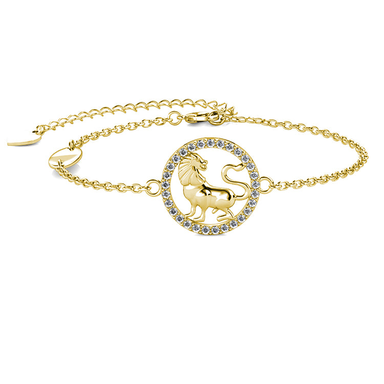 Dainty Flexible Adjustable Chain Leo Lion  Zodiac  Bracelet Anti-Tarnish Copper Jewelry/ DB0205