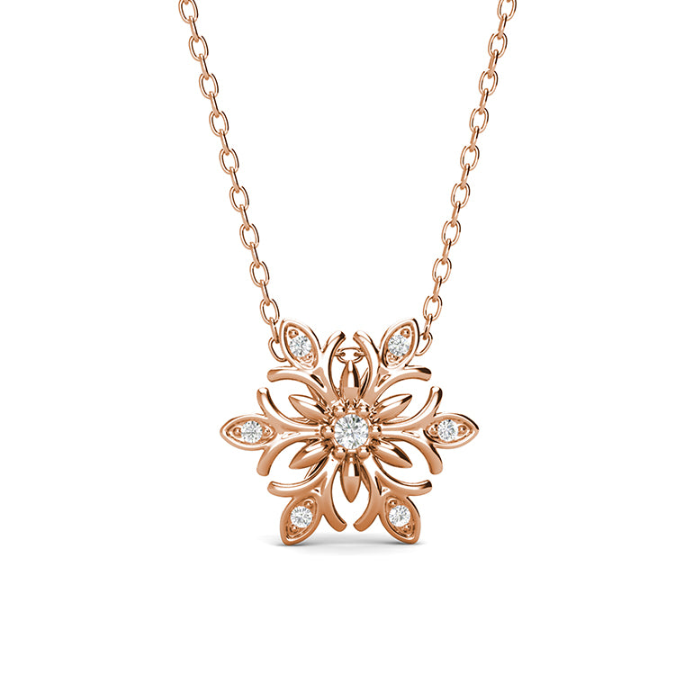 Charming Winter Frost Snowflake Pendant Necklace With Swarovski Crystals/ DP0789