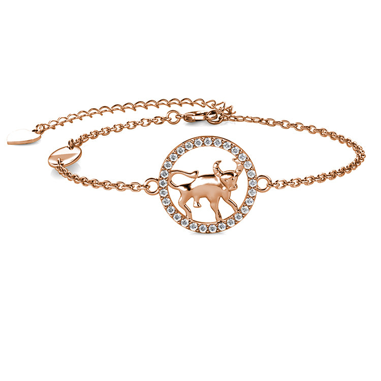 Taurus Spirit Guardian Crystal Bracelet 18K White Gold Plated Hypoallergenic Charm/ DB0211