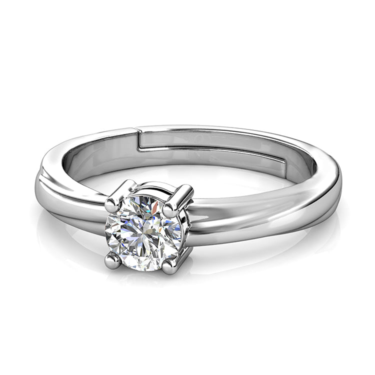 Minimalist Jewelry Four Prong Setting Solitaire Ring Pure Love Gift For Her/ DR0119