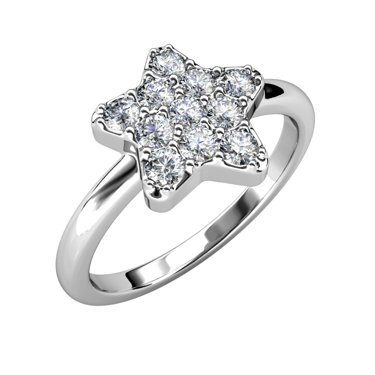 Starlight 5-Point Star Ring With Swarovski Crystal 18K Gold Plated Copper Jewelry/ DR0097