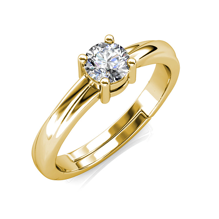 Minimalist Jewelry Four Prong Setting Solitaire Ring Pure Love Gift For Her/ DR0119
