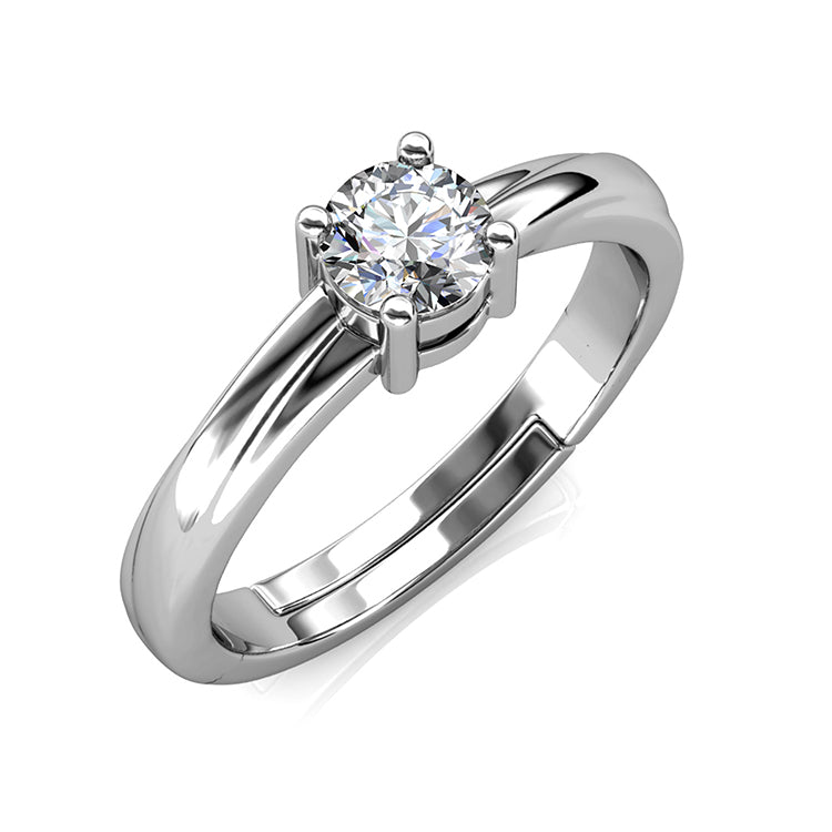 Minimalist Jewelry Four Prong Setting Solitaire Ring Pure Love Gift For Her/ DR0119