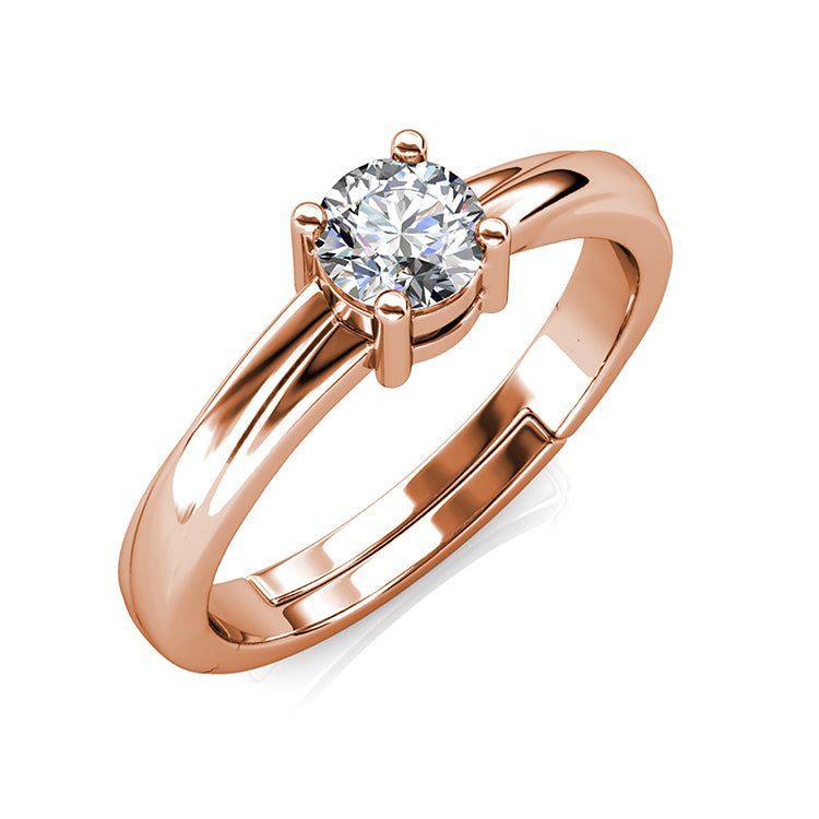 Minimalist Jewelry Four Prong Setting Solitaire Ring Pure Love Gift For Her/ DR0119