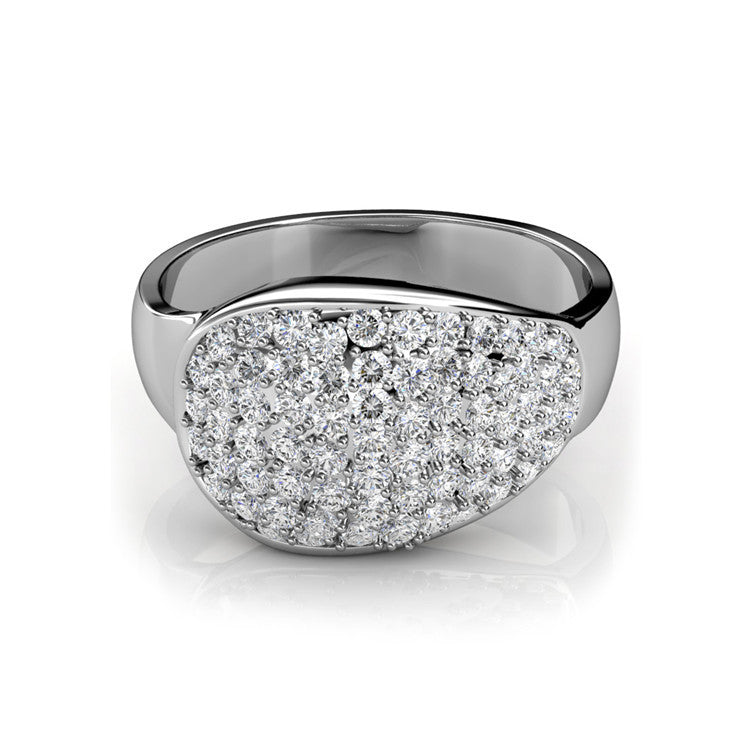 Cocktail Party Statement Ring Nickel Free Copper Oval Cluster Diamond Mens Wide Ring/ DR0171